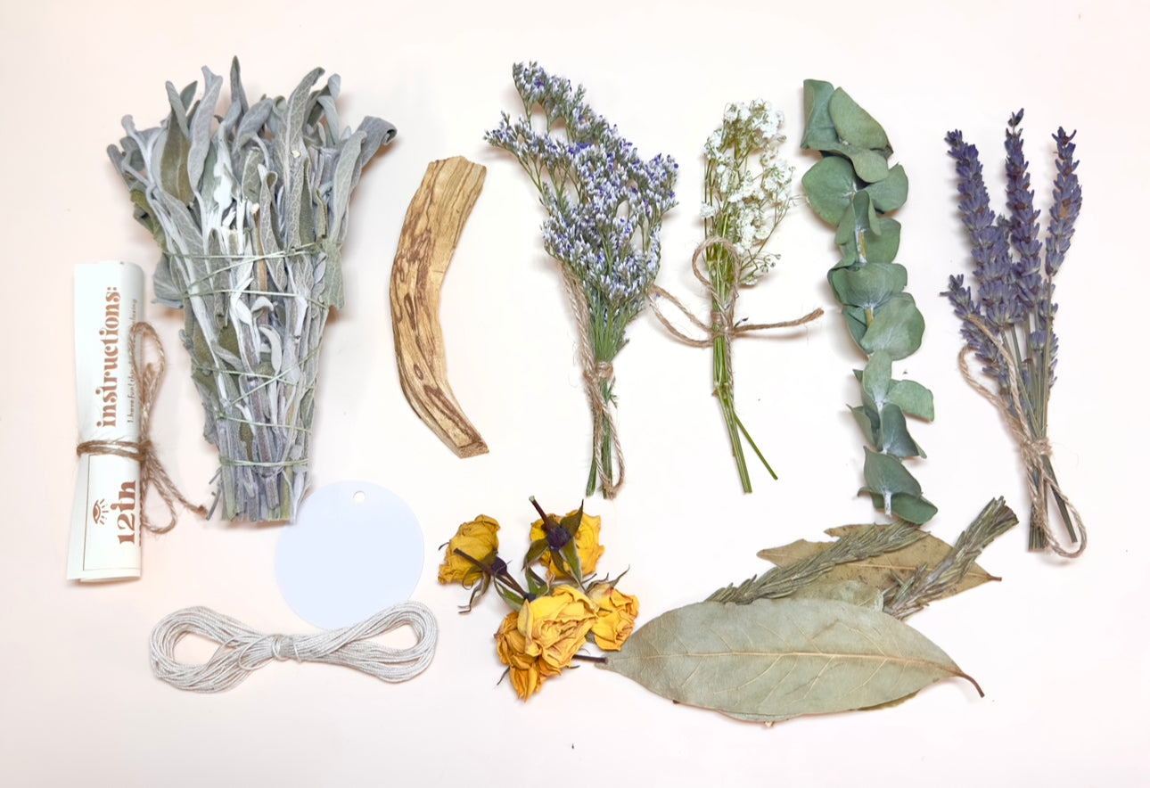 DIY KIT Mini Sage Smudge Bundle